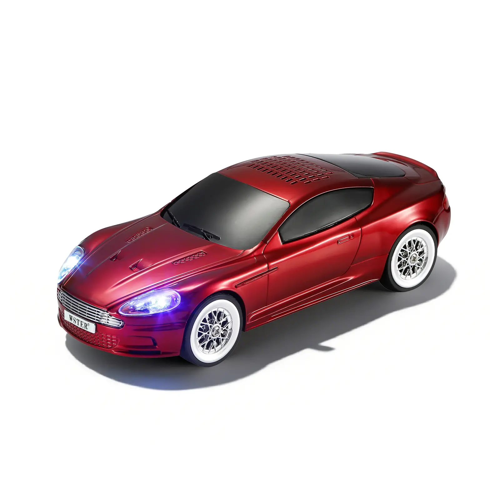 WSTER Red Sports Car Bluetooth Speaker LED Lights Luxury Aesthetic Audio Device Phone Compatible Portable Speaker Cool Desk Decor Tech Gadget Ideal Gift For Car Lovers #TikTokShopBackToSchool