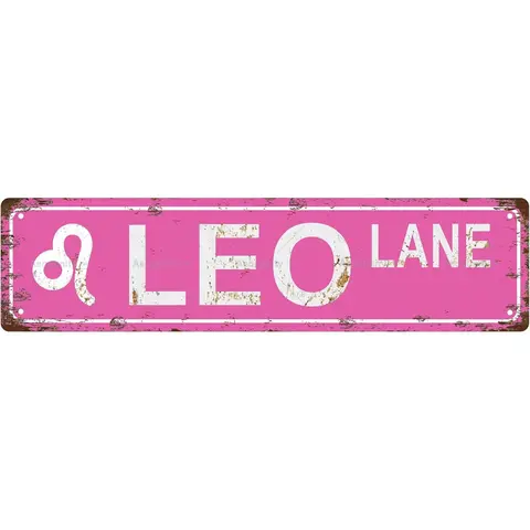 LEO Star Sign Zodiac Sign Vintage Metal Tin Sign, Street Sign, Home Decor, Room Decor, Wall Decor, Bathroom Decor, Bar Decor, Cafe Decor, Garage Decor, 16 x 4 Inch