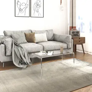 HOMCOM Acrylic Coffee Table, Modern Side Table for Living Room, Clear