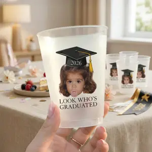 Funny Childhood Photo Grad Cups - Custom Vintage Class of 2026