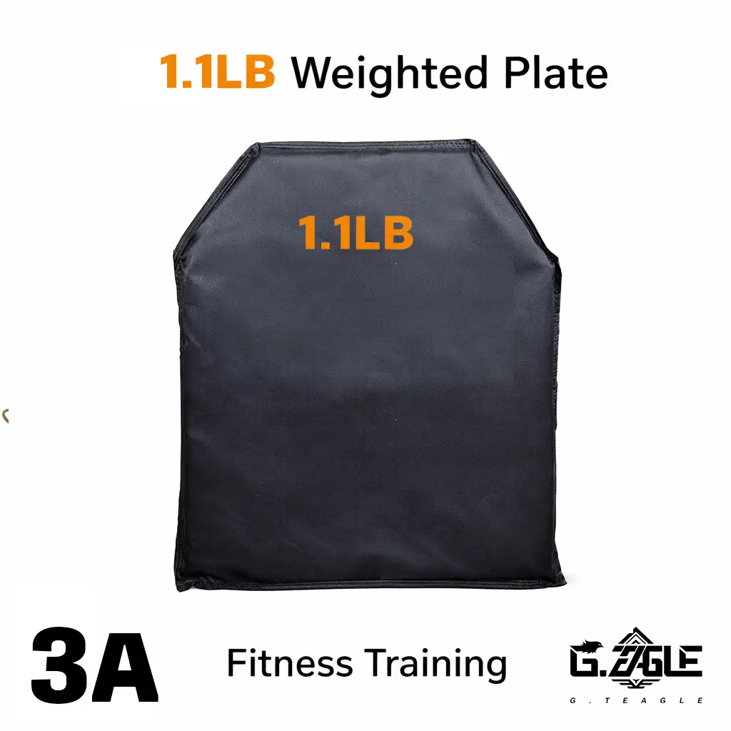 3A Black Fitness Weighted Plate (1.1LB, 10x12in) - Portable Weight Training Equipment, Exercise Fitness Equipment for Vest Strength Training at Home, Fitness Exercise Accessories