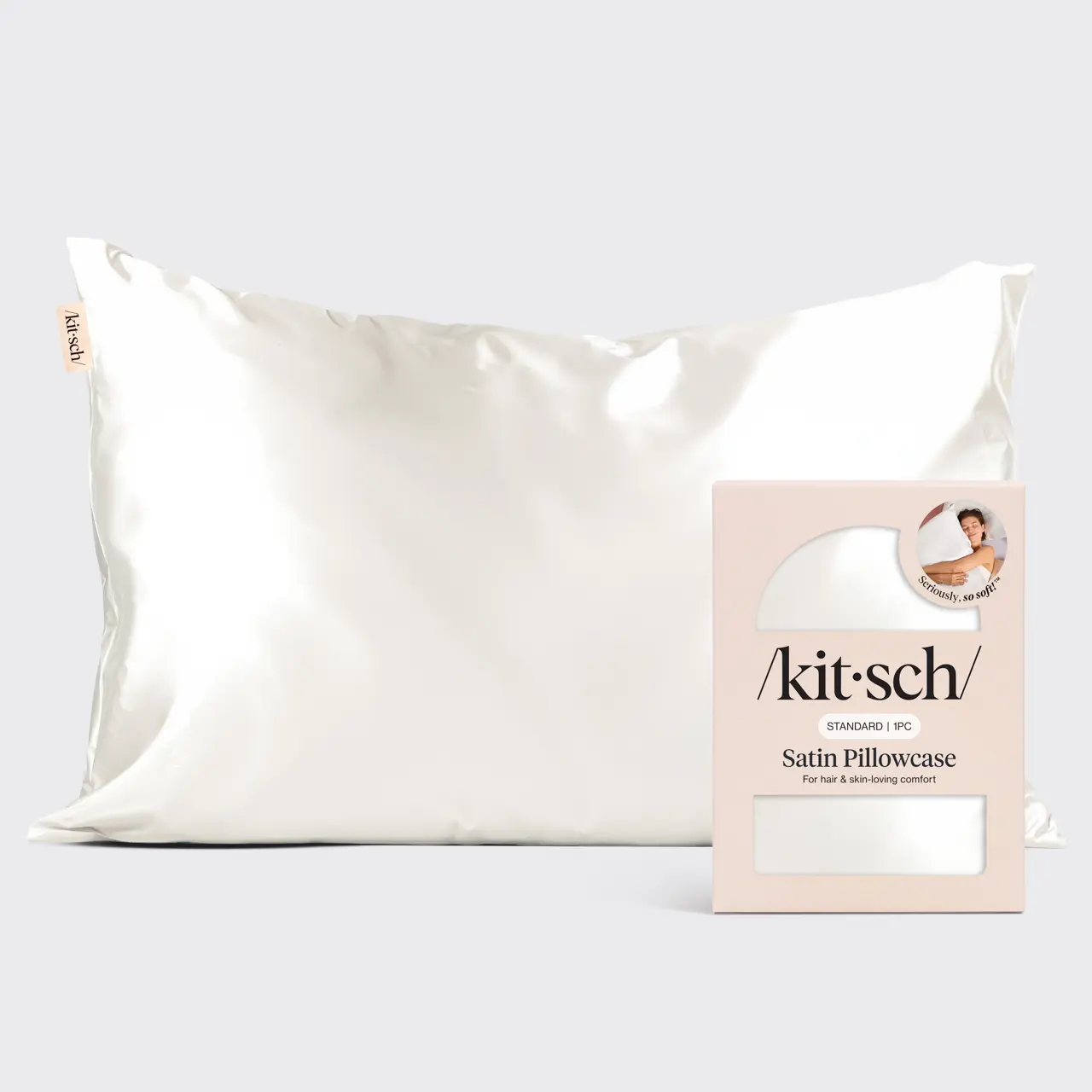 Kitsch Satin Pillowcase in Ivory