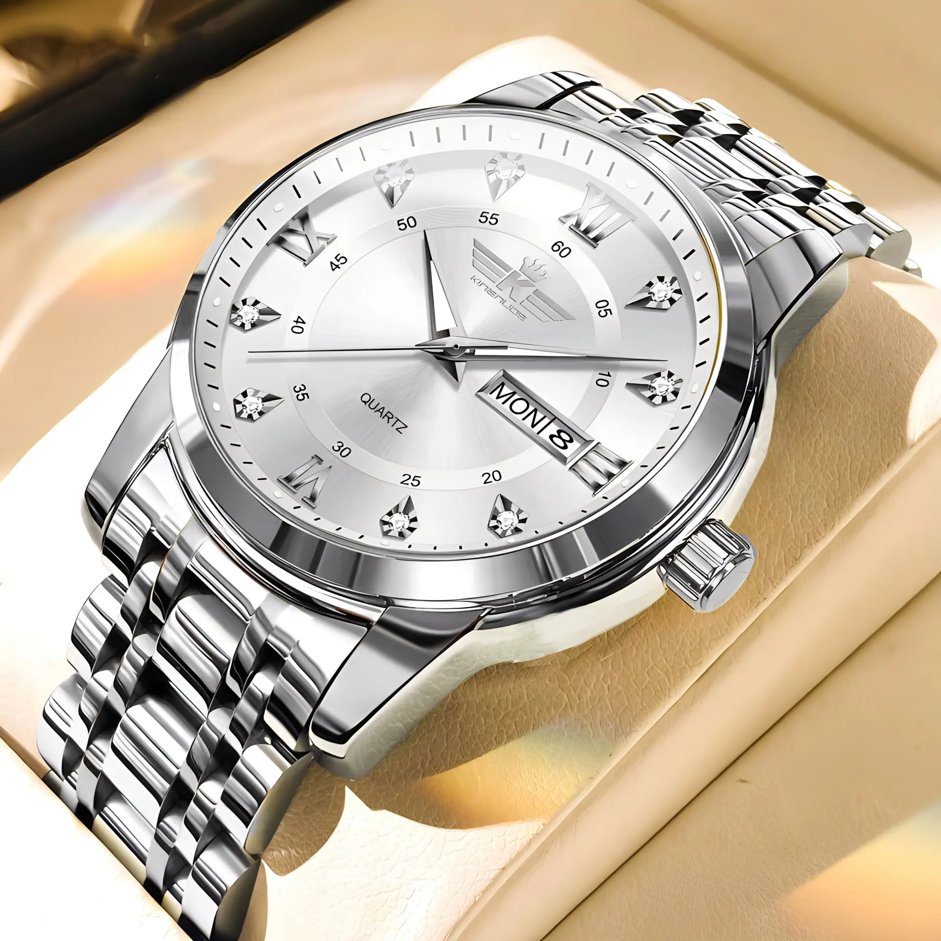 Silver Belt White Face (Butterfly Buckle