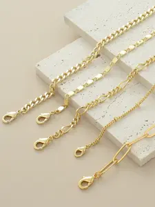 5pcs Gold Anklets for Women, Women's Anklets, Jewelry for Women, Fashion Accessories, No Tarnish, Valentine's Day, Non Tarnish Jewelry