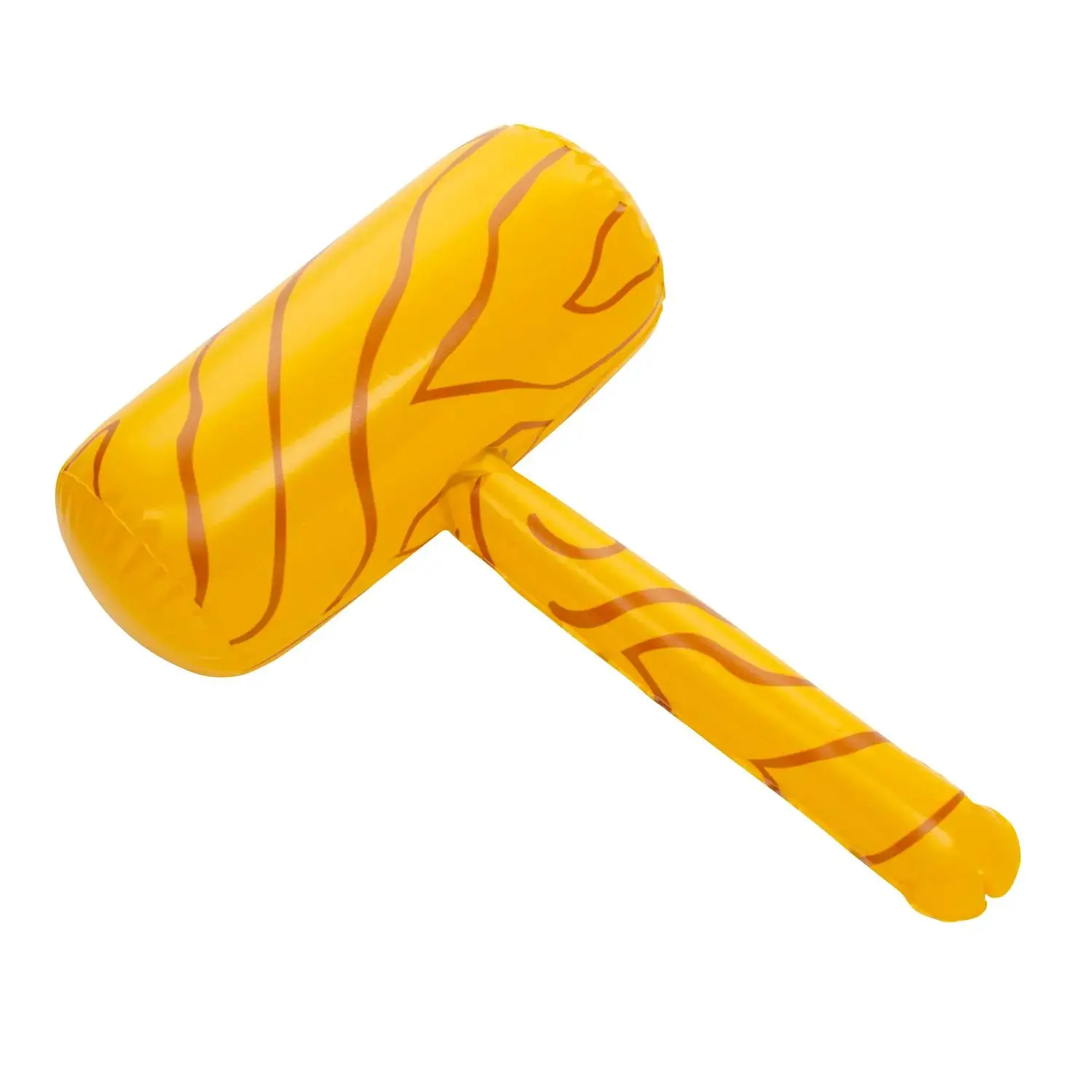 14" Yellow Wood-Grain Design Inflatable Plastic Mallet 14" Yellow Wood-Grain Design Inflatable Plastic Mallet