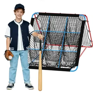 Adjustable 9-Zone Pitchback Trainer - Baseball & Softball Rebounder Net 5x4 ft - Hit Zone for Hitting, Throwing, Pitching Practice - Multi-Sport Equipment for Backyard Training