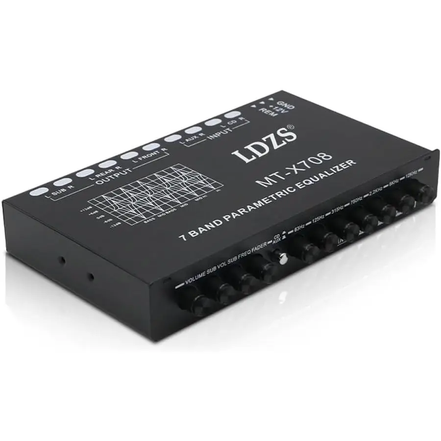 Professional 7 Band Car Equalizer Multifunctional Car Audio EQ Tuning Crossover Amplifier Parametric Equalizer Car Audio Equalizer