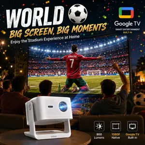 VOPLLS Google TV Projector, 800 ANSI Lumens, 1080P Native 4K Support, Auto Focus, Dolby Audio, WiFi Bluetooth, Outdoor Movie & Sports Projector