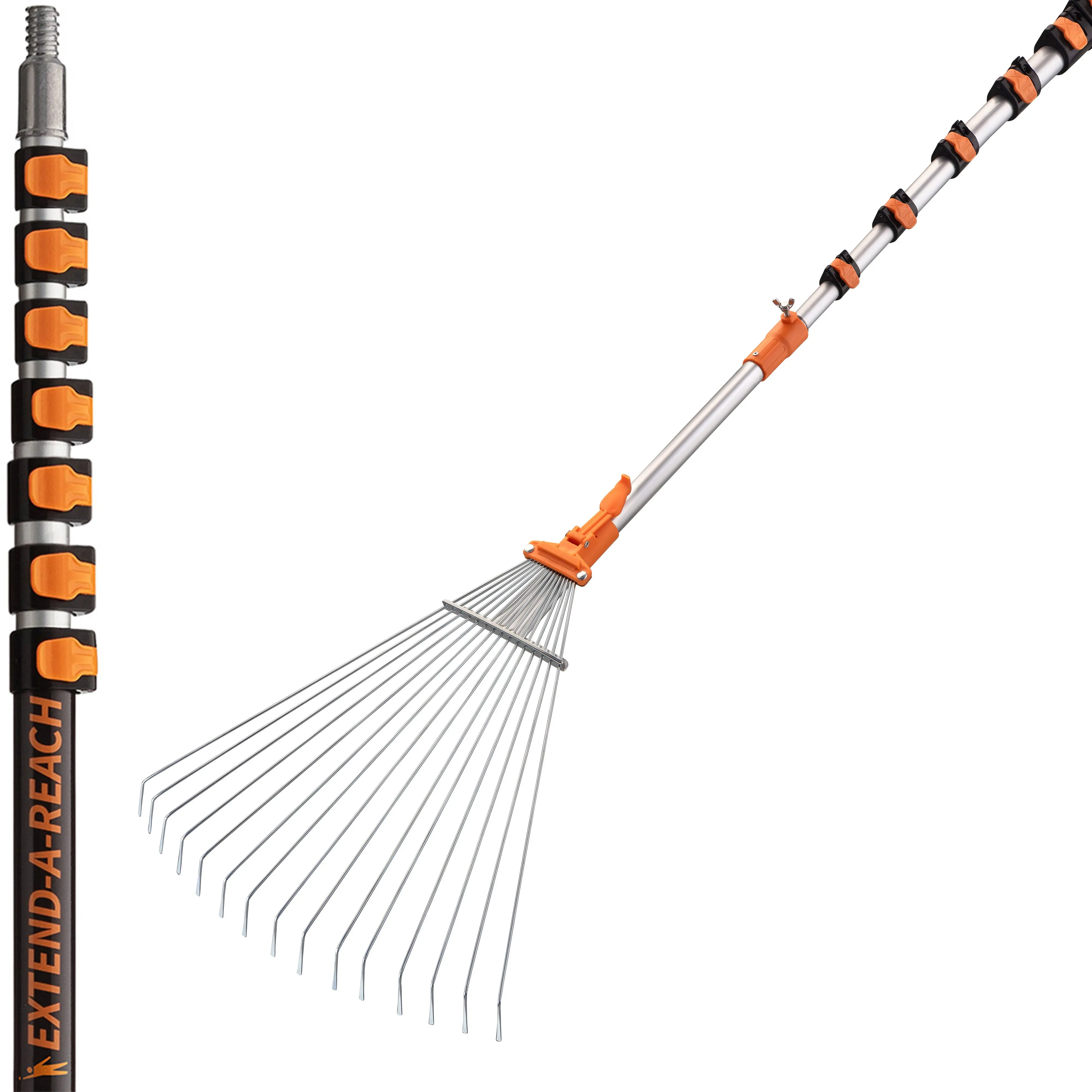 Telescoping Collapsible Roof Rake for Leaves and Pine with Extension Pole