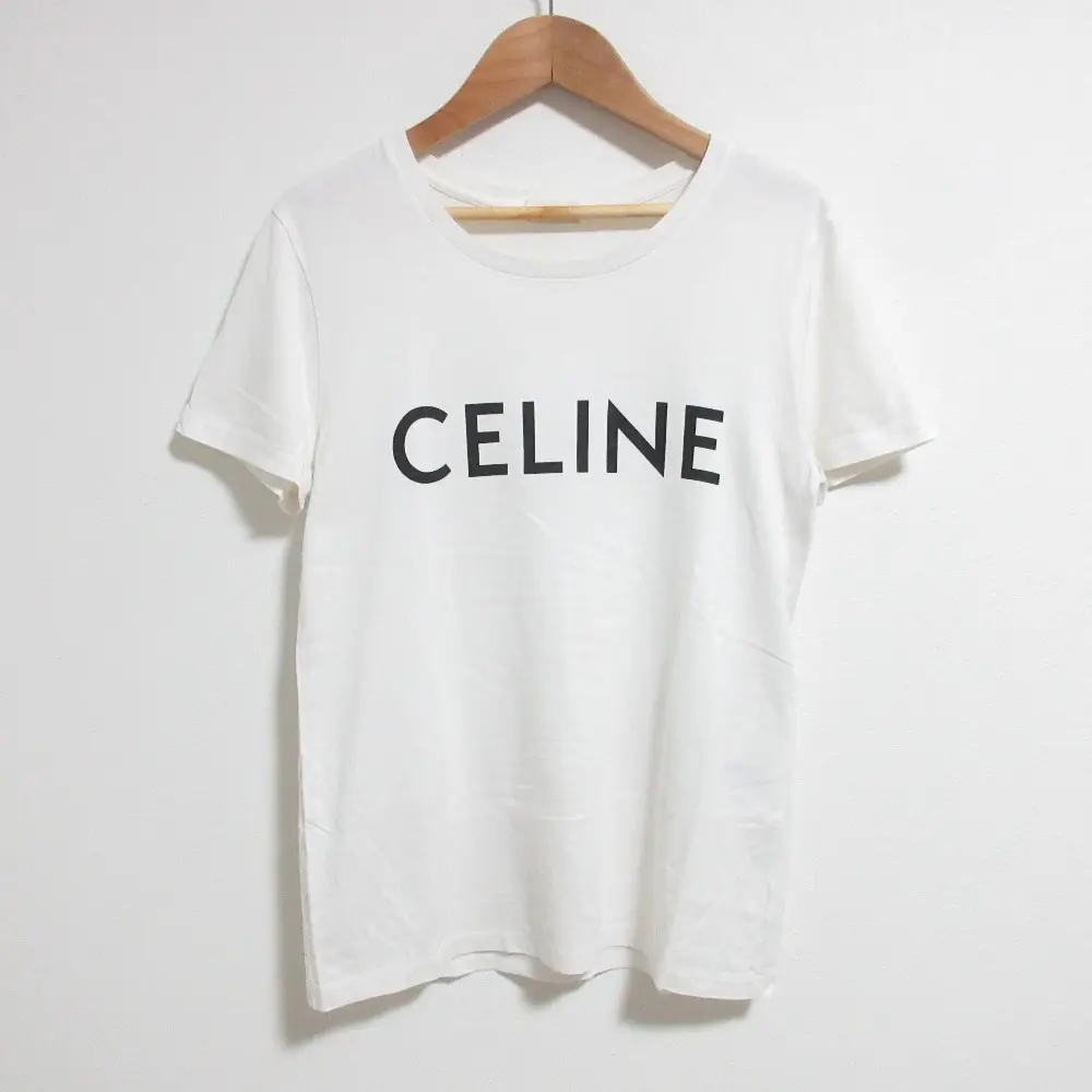 Pre-owned Celine Cotton Small Leather Goods Logo T Shirt