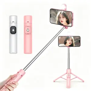 2026 Upgrated 4-in-1 Multi-function Selfie Stick with Wireless Remote, Upgraded Stable Four-legged Tripod Stand, Transforms into Mini Tripod/Camera Grip/Handheld Stabilizer/Phone Stand, Travel-Friendly Videography Equipment for most phones Compact