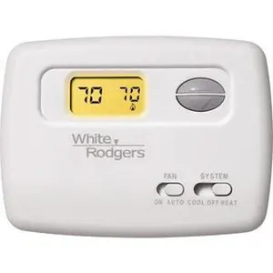 White-Rodgers 45 to 90°F, 1 Heat, 1 Cool, Digital Nonprogrammable Thermostat 20 to 30 Volts, Horizontal Mount, Manual Switch 1F78-144
