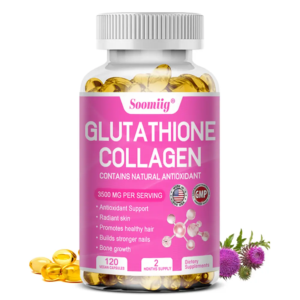 Soomiig Glutathione Collagen Health Supplement - Support Skin, Hair and Nails Health- 120 Capsules