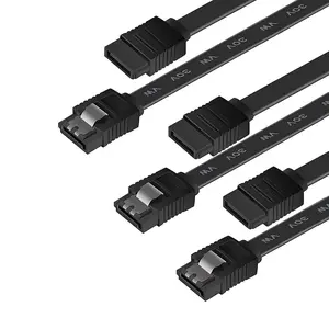 SGElectronix SATA Cable III 6 Pack 6Gbps Straight HDD SDD Data Cable with Locking Latch 20 Inch for SATA HDD SSD CD Driver Writer Black