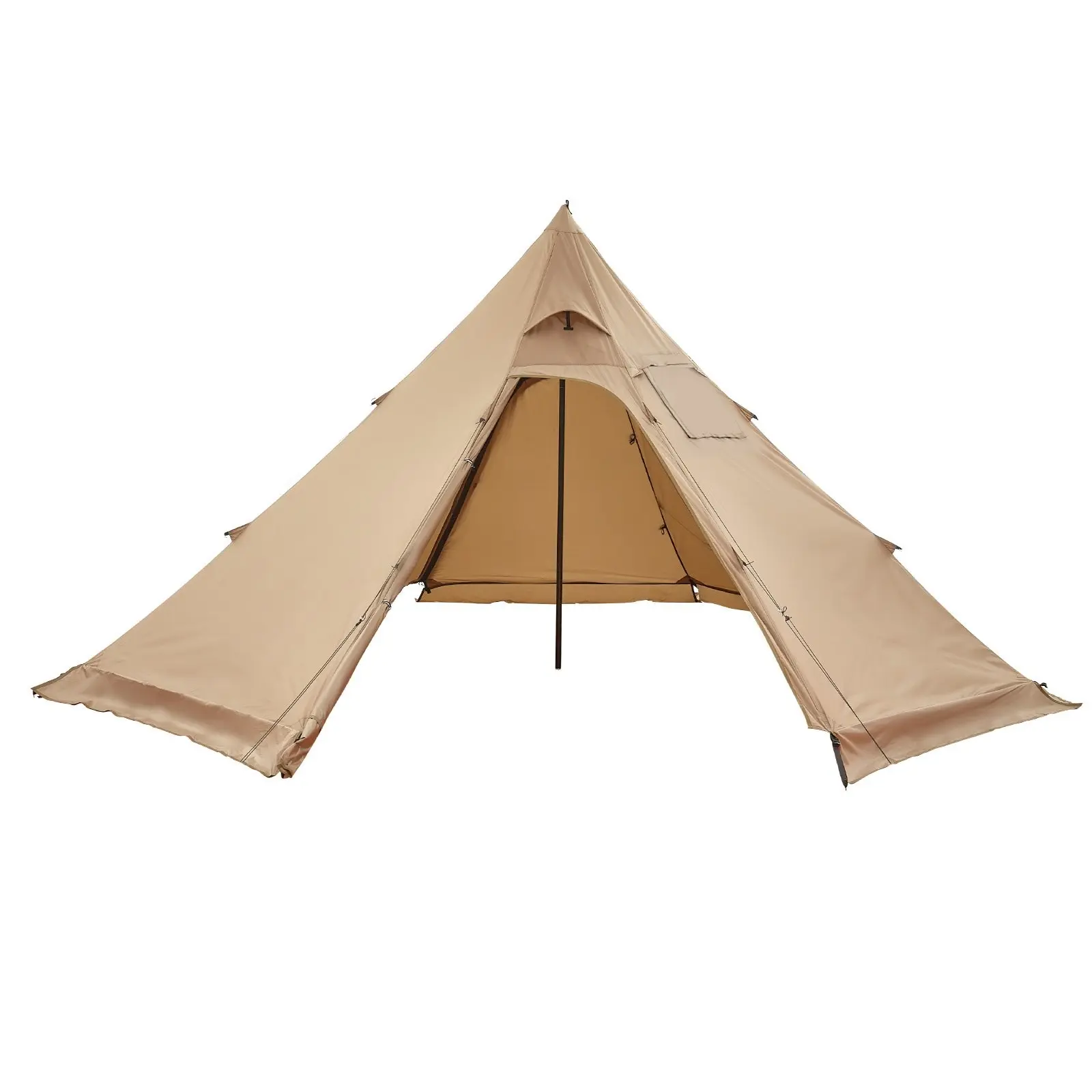 Tipi Hot Tent With Stove Jack Waterproof Portable For Four Persons Camping Shelter All Weather Tepee Style Canvas Tent For Family Car Camping Or Backpacking, Easy Setup, Durable Construction, Ventilation, Smoke Resistant Design