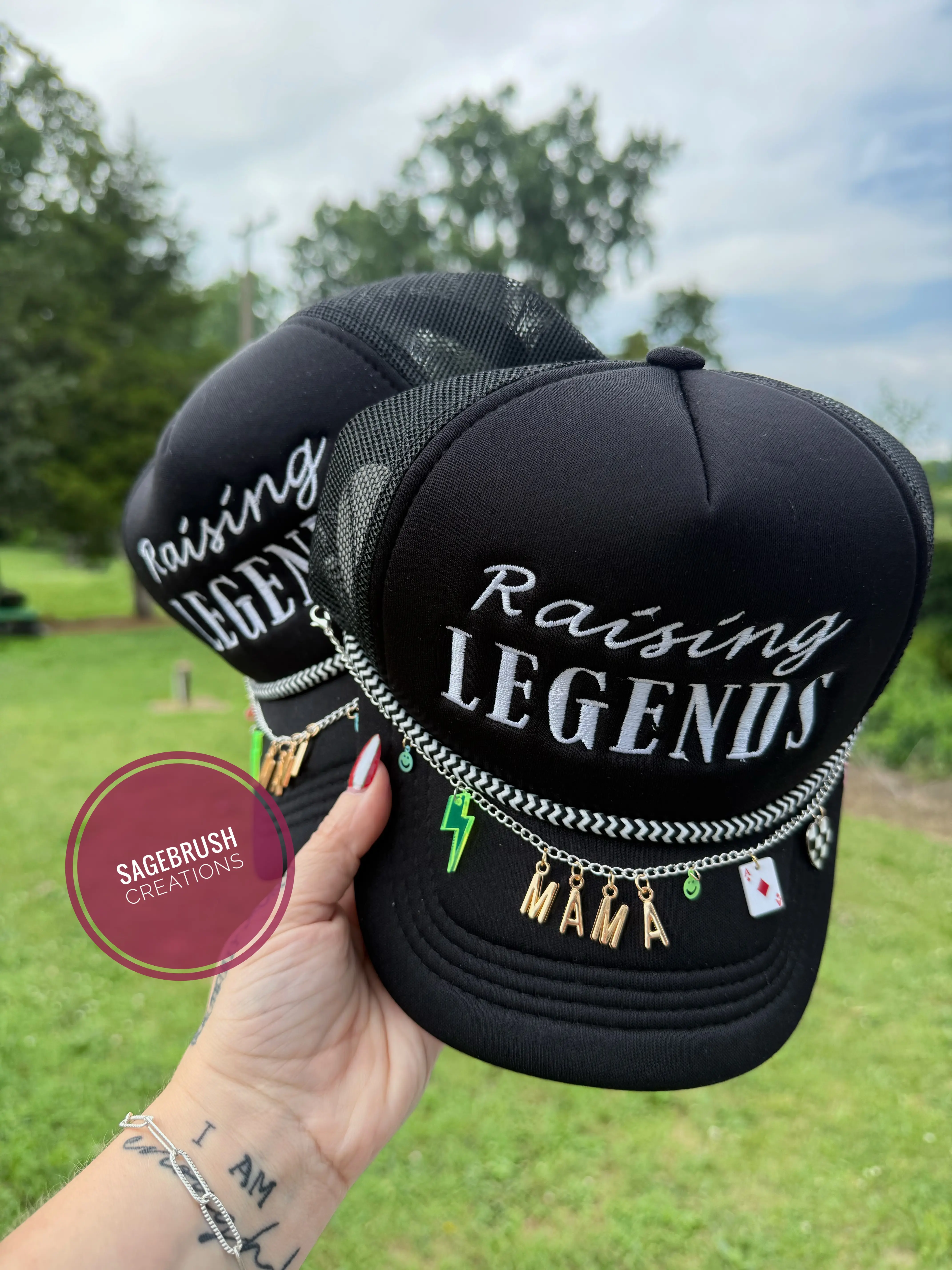 Raising legends mama trucker hat
