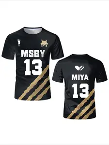 Haikyuu MSBY Black Jackal Shirt Japanese Anime Cosplay Top Men's and Women's Volleyball Shirt Breathable T-shirt
