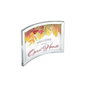 Azar Displays Curved Magnetic Acrylic Photo Frame 7"W X 5"H, Clear