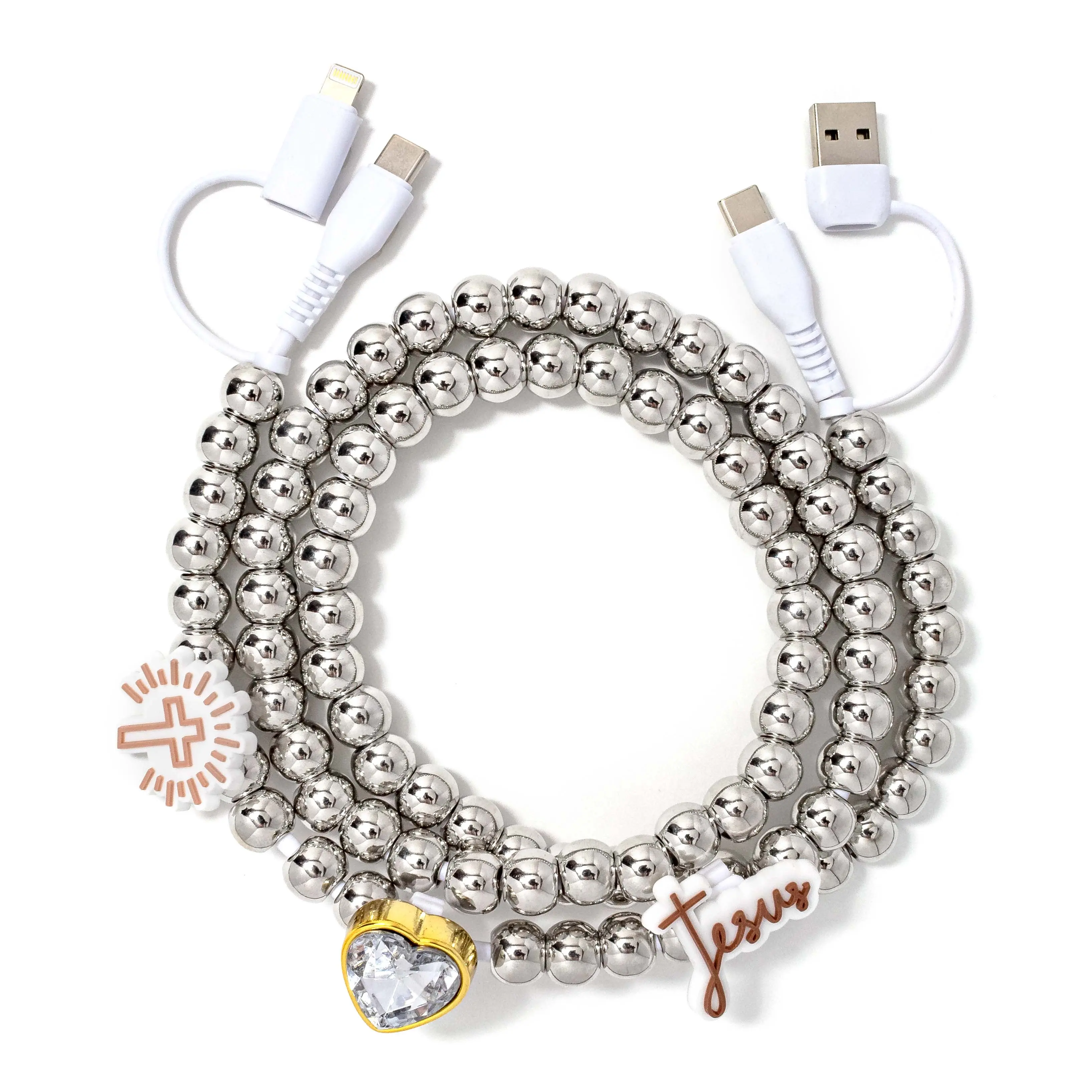 Beaded Phone Charger Faith