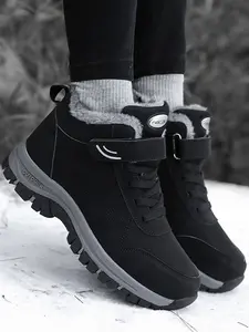 New Anti-slip Women's Ski Boots, Winter Water-resistant, Durable and Fashionable Outdoor Hiking Boots, Women's Fleece Warm and Comfortable Cotton Shoes