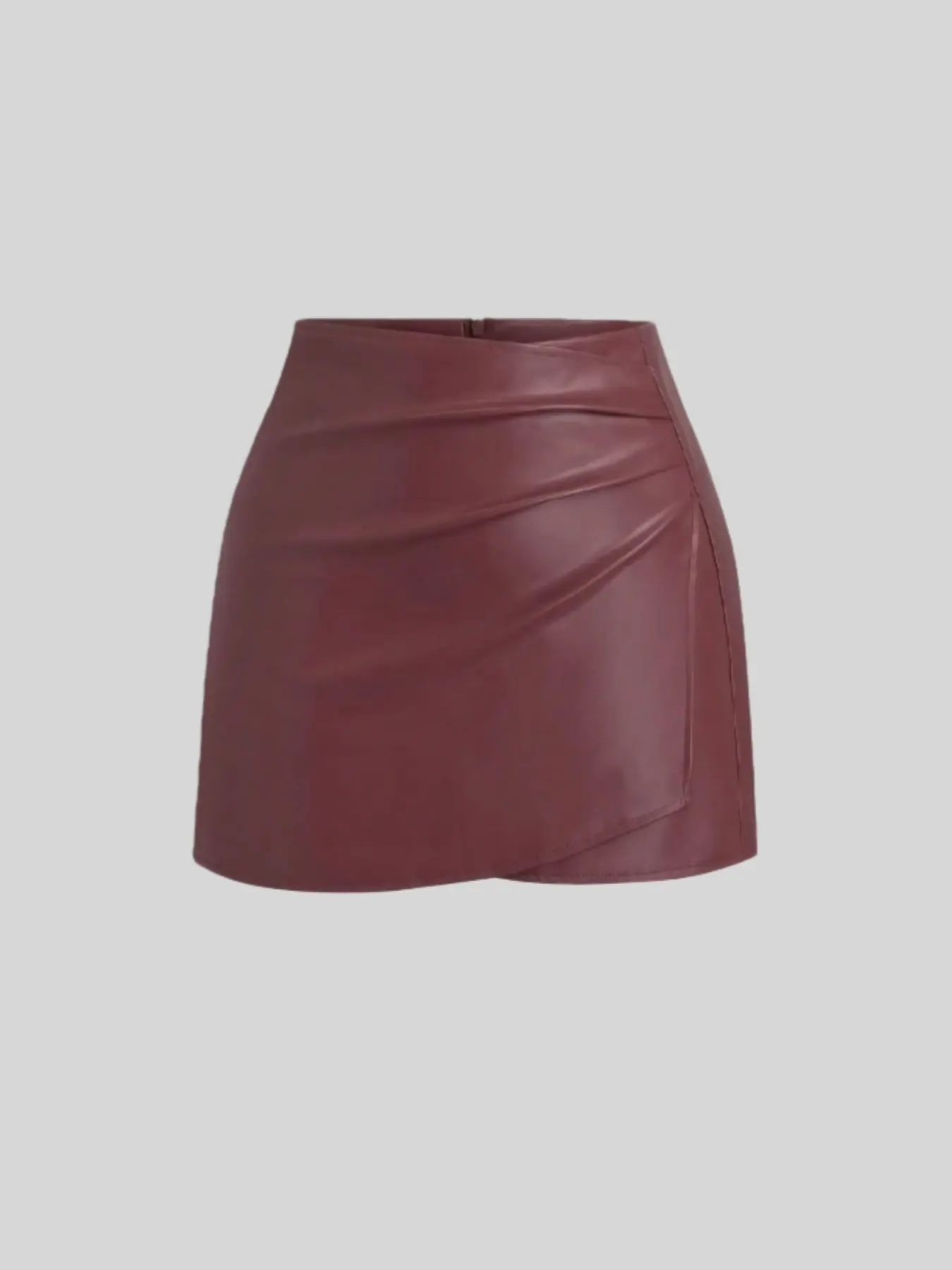 Women's sexy tight Fitted Casual mini skirt, solid color, made of European and American retro PU leather, suitable for all seasons.