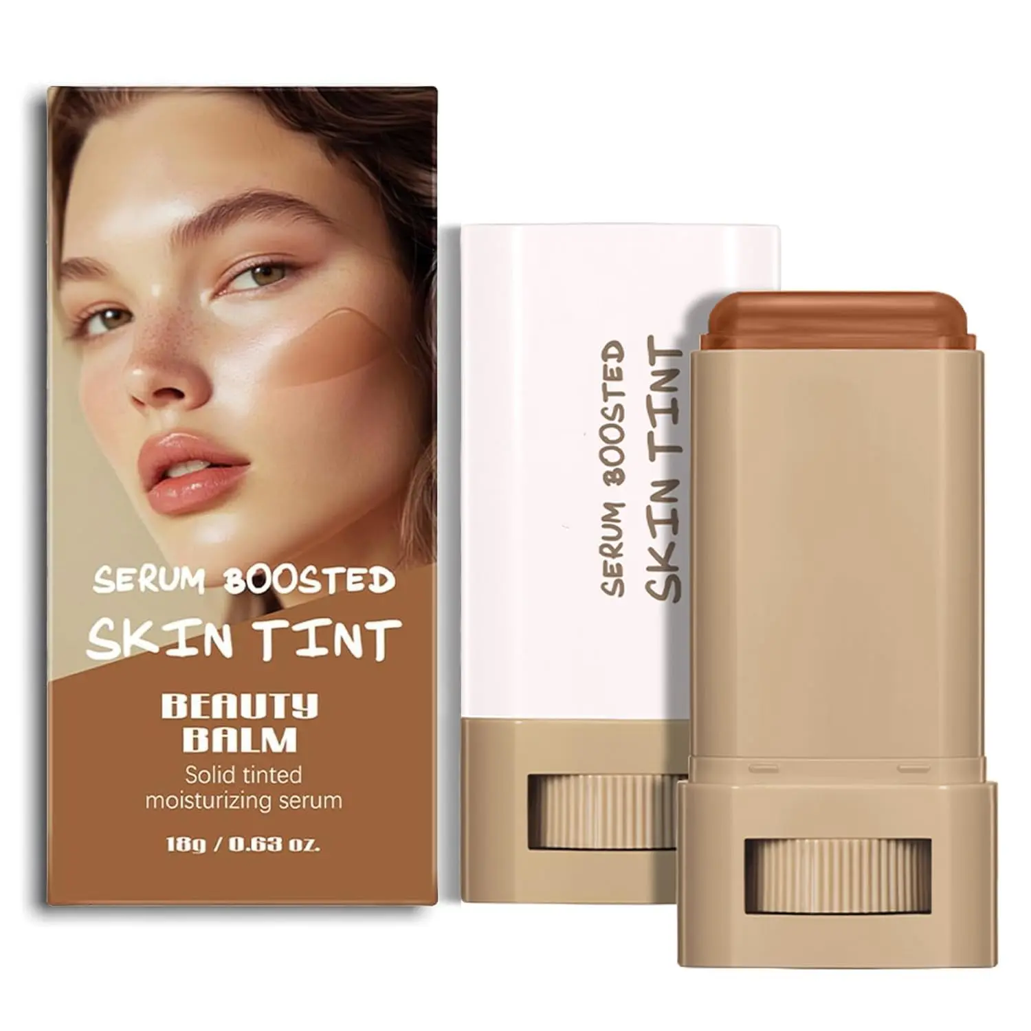 Foundation & Concealer Stick Set, 2-Piece Moisturizing Beauty Balm with Hydrating Serum, Full Coverage & Blendable Contour for a Flawless Finish, All Skin Types - Shade #03, 0.63 oz, Moisturize, Makeup Routine, Natural Glow, Even Skin Tone, Two Pieces