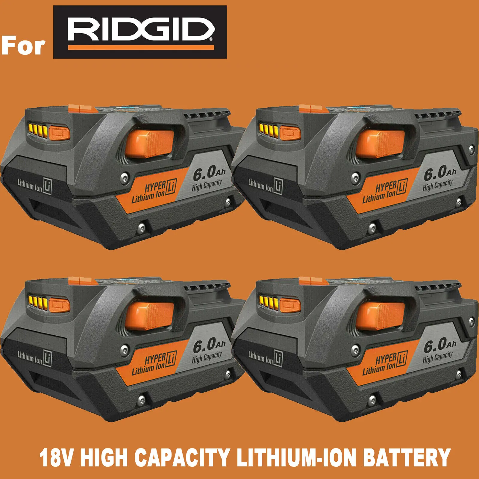 18V 6Ah Cordless Lithium Power Tool Batteries, New 1-4X High-Quality Replacements for Ridgid R840085, R840087 Power Tools, Cordless Lithium Battery