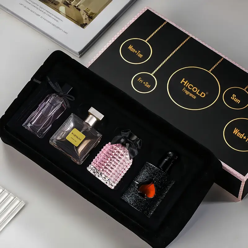 Perfume Gift Set For Women, 4 Pcs Perfume Set Valentine Gift for Her, Long-Lasting Fresh Floral Aromatic Fragrance, Ladies Perfume Set For Dating, Birthday, Gift To Girlfriend, Eau de Parfum For Women