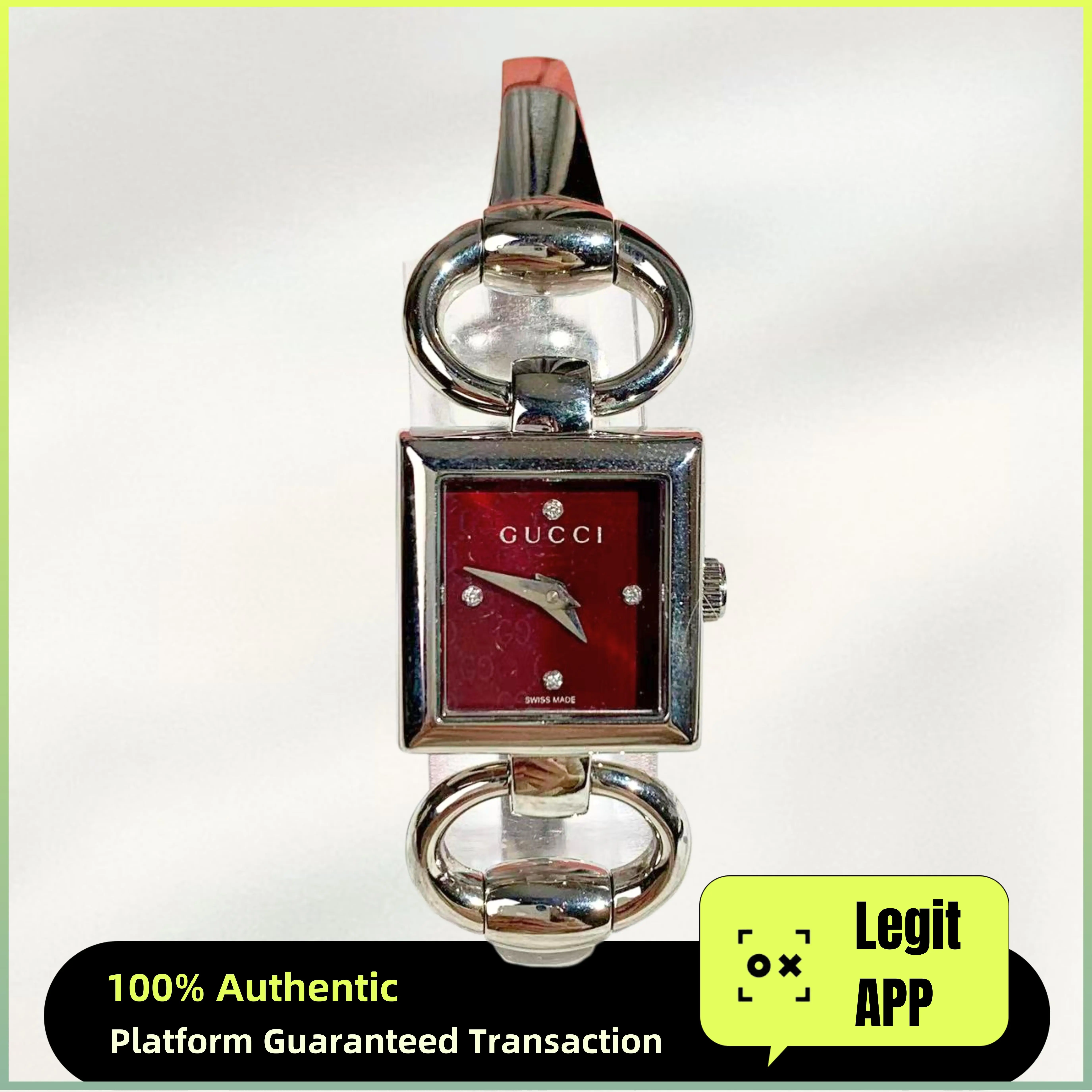 Gucci Vintage Square Bangle Watch 19mm Diamond Dial 15474374