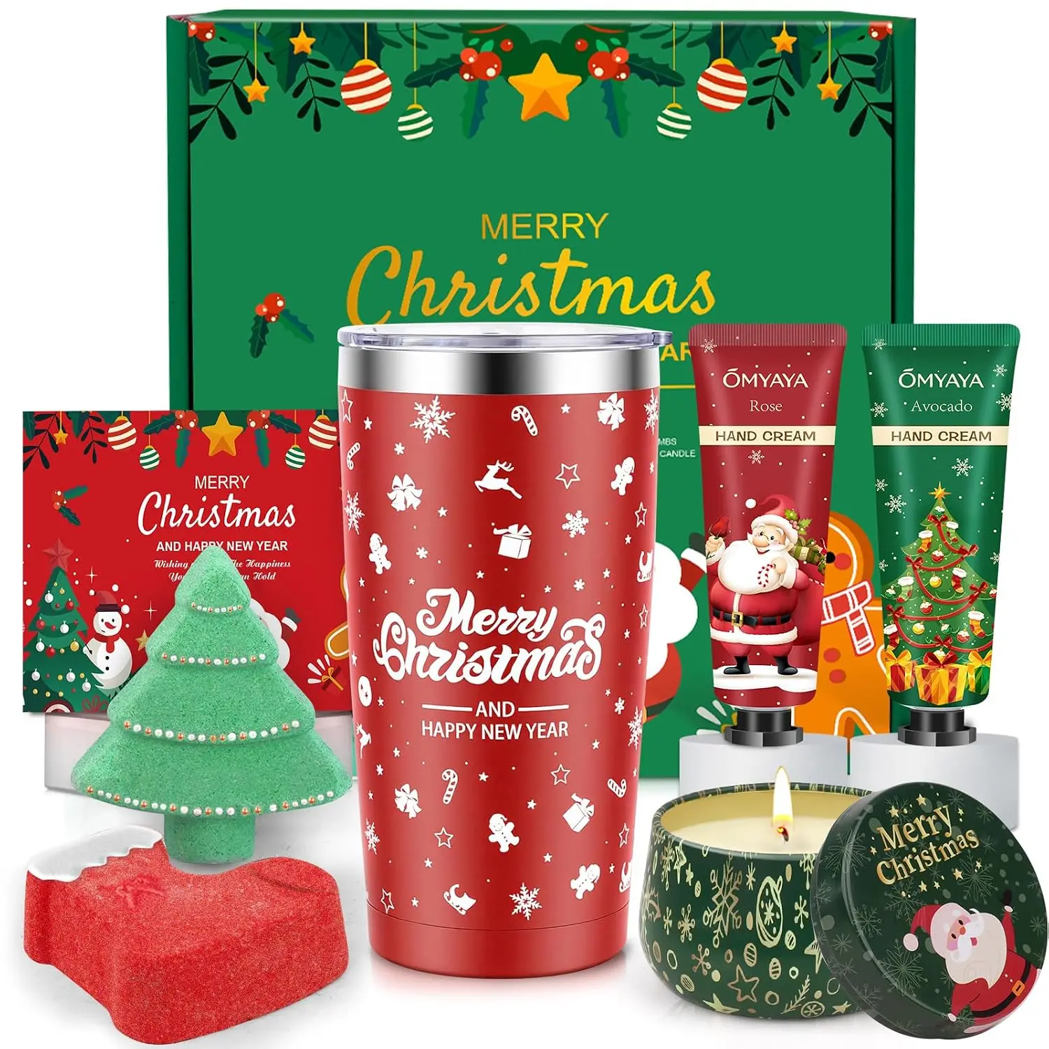 Cozy Winter Christmas Gif Christmas Gifts Set for Women - Ideas Relaxing Spa Gift Christmas Basket Gift Set for Women, Bath and Body Gift Set, Secret Santa Gifts for Her, Mom, Coworker, Teacher, Nurse