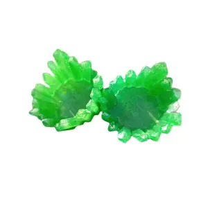 Mad Scientist Green Crystal LED Candleholder / Green Resin Crystal Candle Holder / Handmade Candle Holder / Lime Green / Bright Green