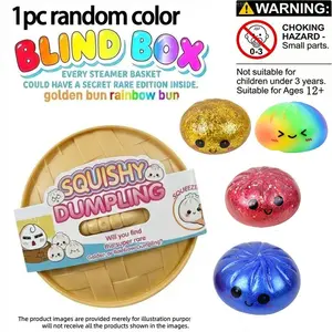 1pc Blind Box Baozi Dumpling Squeeze Toy, Steam Basket Packaging, Small Gift, Classroom Reward, Fun Stress Relief Toy, Squishies, Squishy Fidget