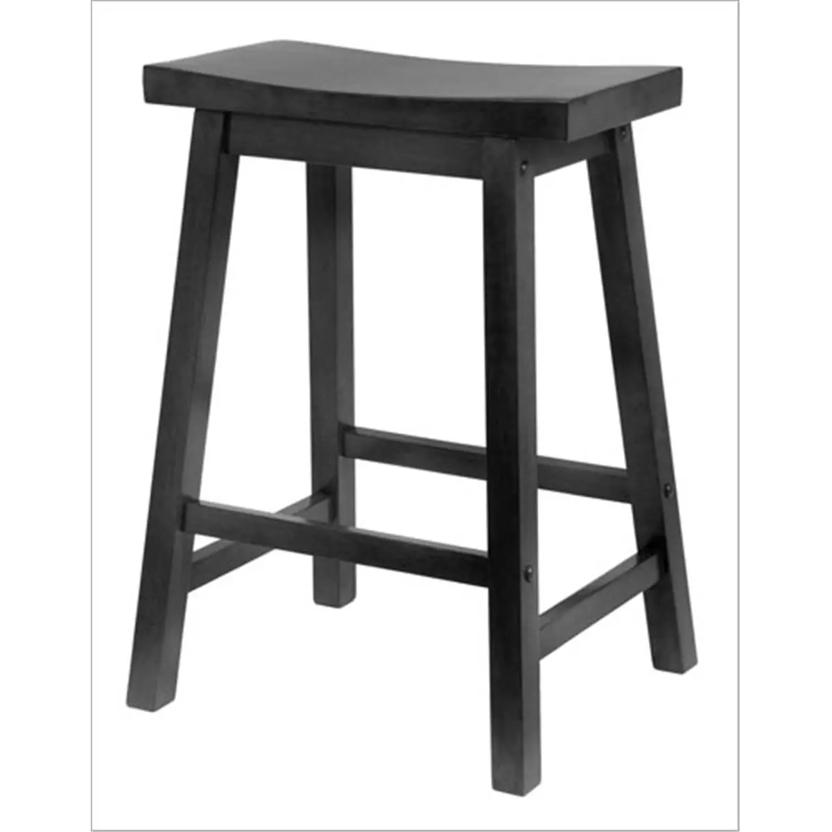 Winsome 20084 Saddle Seat 24 Inch Stool - Black