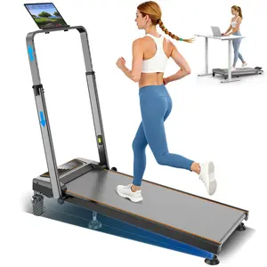 Trisomy-T12C1 Latest development of walking Pad with 12% Incline/Adjustable Height Handle Bar, Upgraded 3.5HP Walking Pad with Handle Bar, 4 in 1 Foldable Treadmill with Incline, Electric Portable Treadmills for Home 350LBS, LED Display