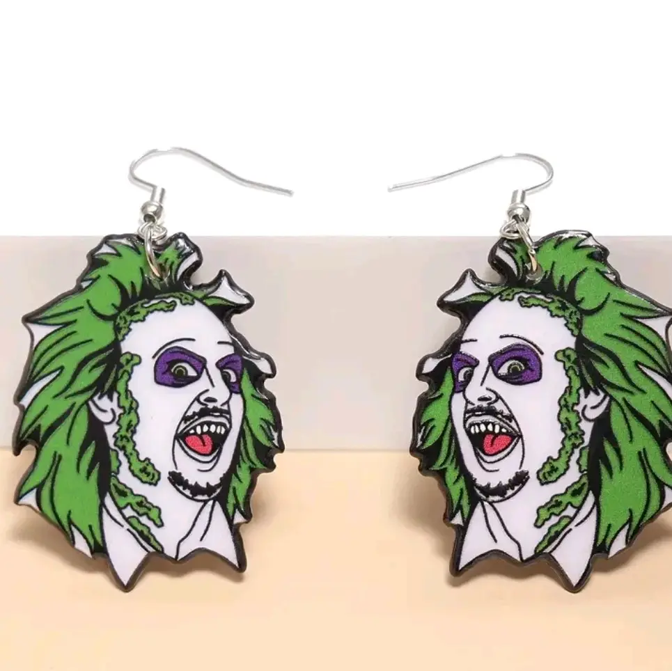 Beetlejuice Halloween Horror Earrings
