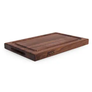 John Boos Reversible 18" Barbecue Carving Cutting Board w/ Juice Groove, Walnut
