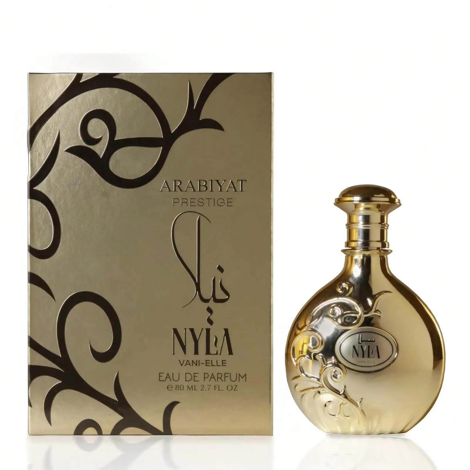 ARABIYAT PRESTIGE Nyla Vani-Elle Eau de Parfum, Unisex Fragrance with Vanilla and Jasmine, 2.7 fl. oz ARABIYAT PRESTIGE Nyla Vani-Elle Eau de Parfum, Unisex Fragrance with Vanilla and Jasmine, 2.7 fl. oz