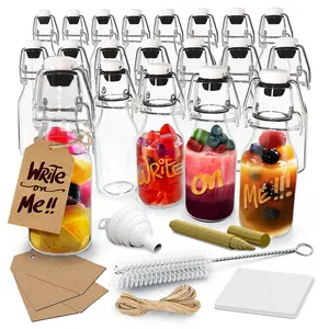 Nevlers 4 oz Round Swing Top Glass Bottle Set (Pack of 20)