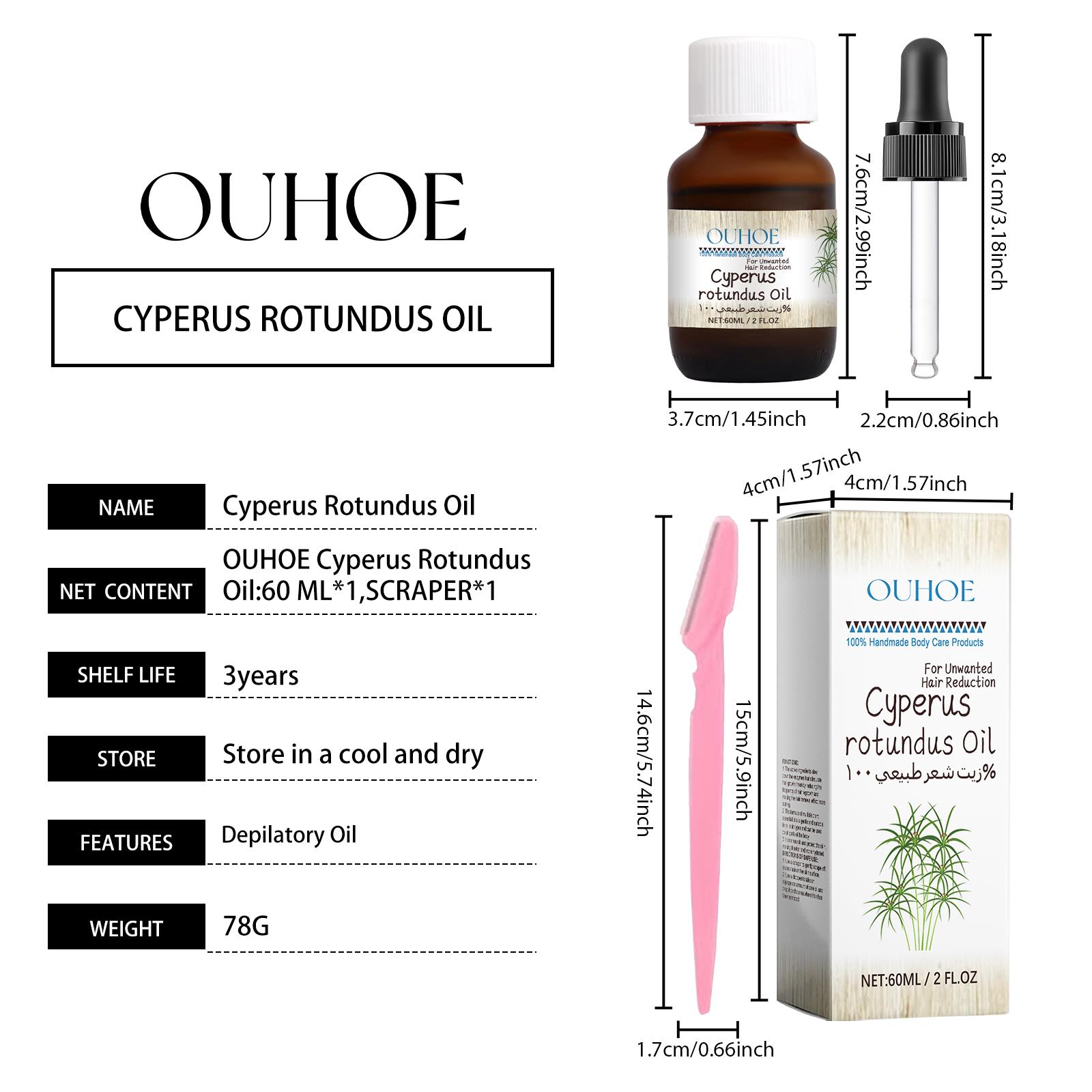 Cyperus Rotundus Oil for Hair Removal, Organic Topical Cyperus Rotundus Oil, Skin Care After Shaving Body Care Product