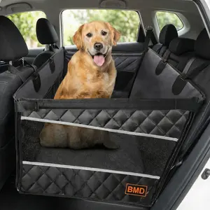 BMD Dog Backseat Cover for Car – Waterproof Back Seat Dog Hammock, Ventilated Dog Car Booster Seat, Scratch-Proof & Foldable Dog Car Seat Cover, Breathable Pet Car Seat Protector with Storage Pocket for Cars, SUVs & Trucks - Black