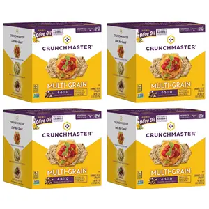 Crunchmaster Multi-Grain Crunchy Baked Rice Cracker 4-Seed, 21 oz. - 4 Pack