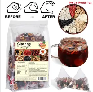 30 Tea Bags-Five Treasure Wolfberry Kidney Tea,Organic Cleanse Tea,Ginseng Renal Tea,Traditional Herbal Blend - Gentle detox,kidney support,for men & women Beverage