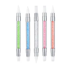 5pcs Nail Sculpture Pen - Dual Tipped Silicone Nail Tools, Acrylic Pen & Brushes for Resin, Design Tools for Foil Carving & Drawing Effects