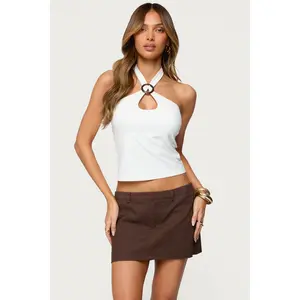 Halsie Ring Cut Out Halter Top