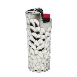 Metal Lighter Case Cover Lighter Pouch Fits Bic Lighter Standard Size J6 silver bic lighters
