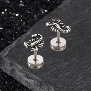 GTHIC Gothic Scorpion Design Stainless Steel Earrings Fashion Animal Jewelry Accessories for Party Daily Wear