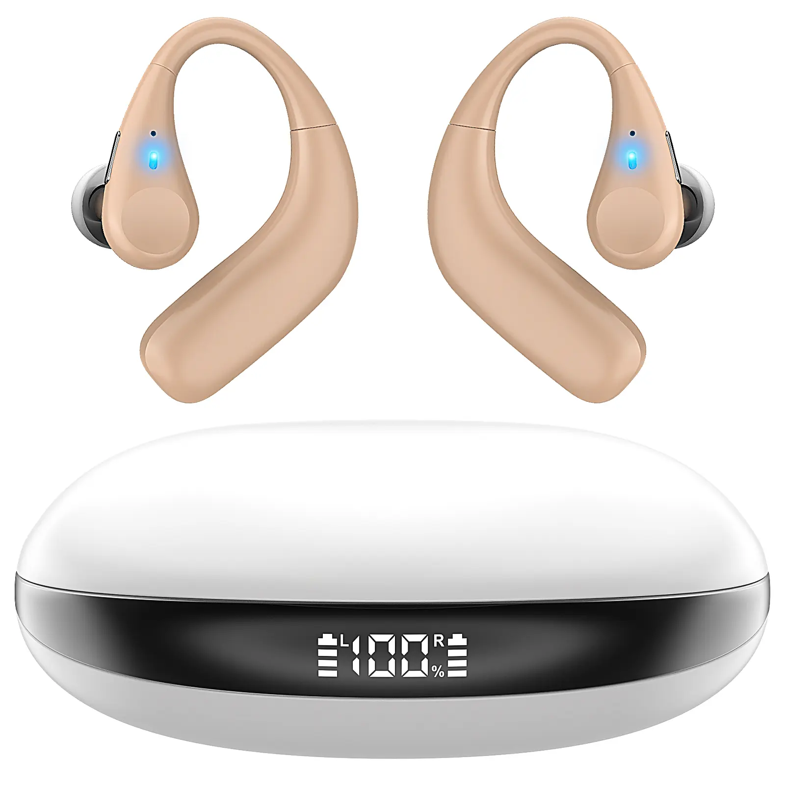 Bluetooth 5.3 Hearing Aids for Seniors with Rechargeable Case – 33dB High-Fidelity Gain, 8-Level Volume Control, Smart Noise Cancelling, 15H Battery Life for Mild to Moderate Hearing Loss