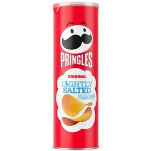 3x Pringles Lightly Salted - Potato Crisps Chips Low Sodium Snack Food Savory Crunchy Munchies On The Go Variety Pack Bundle Bulk Lot Wholesale Lunch Box Treats School Office Party Cravings Appetizer Multipack 5.5oz 3ct
