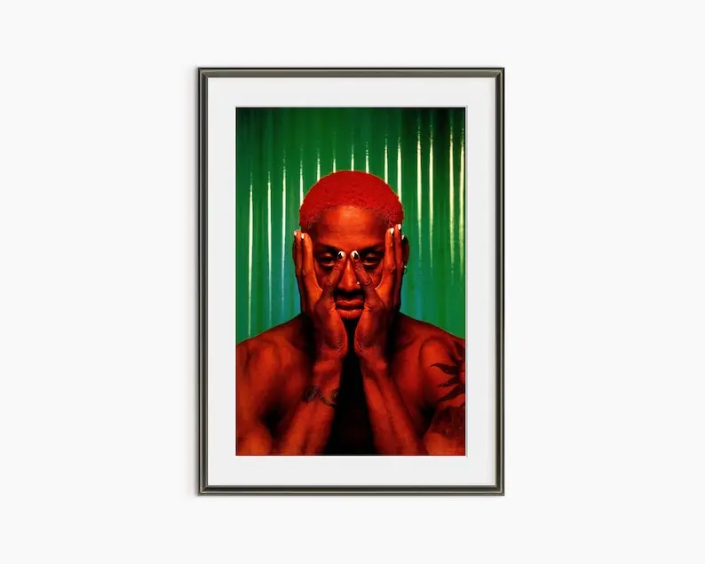 Dennis Rodman, Photography Prints, Dennis Rodman Poster, Basketball Player, Basketball Poster, NBA Wall Art, Museum Grade Photography Poster