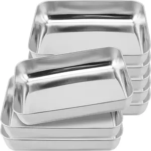 Set of 6 stainless steel baking pans, measuring 27 × 10 × 21 inches; nonstick baking pans with a mirror surface, dishwasher-safe cookie pans suitable for home baking.
